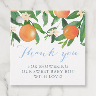 Étiquettes Cadeau Baby shower d'agrumes pour bébé doux garçon