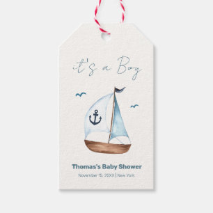 Étiquettes-cadeau Baby shower d'Ancre minimaliste simple