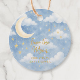 Étiquettes Cadeau Baby Shower Dans la Lune