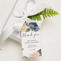 Baby shower d'aquarelle de la marine rose Merci