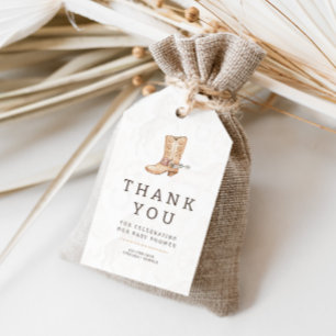 Étiquettes-cadeau Baby shower d'aquarelle moderne Western Rodeo Favo