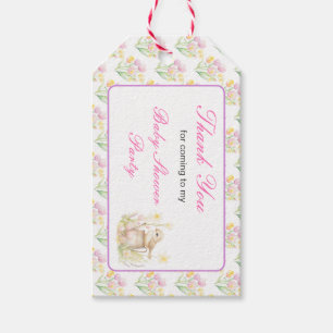 Étiquettes-cadeau Baby shower d'arrosage des oiseaux de printemps