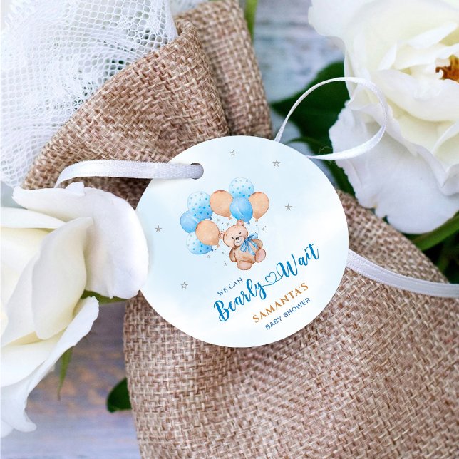 Étiquettes Cadeau Baby shower d'attente avant (Créateur téléchargé)