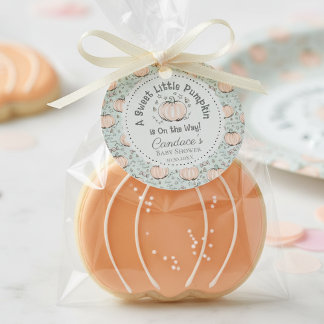 Étiquettes Cadeau Baby shower d'automne du petit Citrouille neutre p
