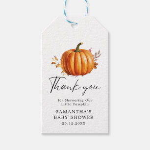 Étiquettes-cadeau Baby shower d'automne floral moderne