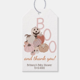 Étiquettes-cadeau Baby shower d'automne Little Boo Citrouille