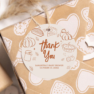 Étiquettes Cadeau Baby shower d'automne Little Cutie Pie