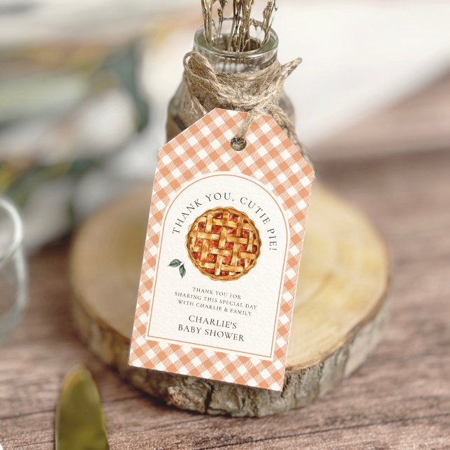 Étiquettes-cadeau Baby shower d'automne Little Cutie Pie (Créateur téléchargé)