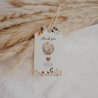 Étiquettes-cadeau Baby shower de ballon à air chaud pare-chute