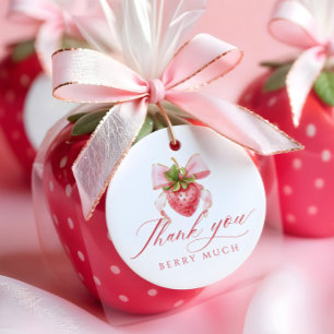 Étiquettes Cadeau Baby shower de Berry Coquette Pink Bow