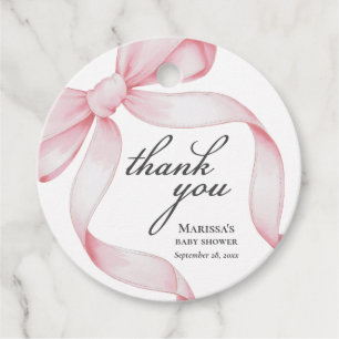 Étiquettes Cadeau Baby shower de boule rose