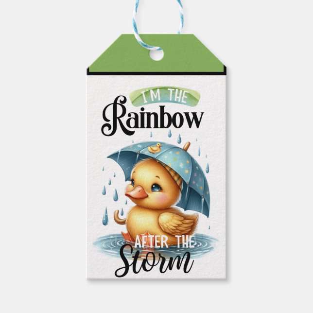 Étiquettes-cadeau Baby shower de canard en caoutchouc (Devant)