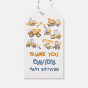Étiquettes-cadeau Baby shower de construction Truck Party