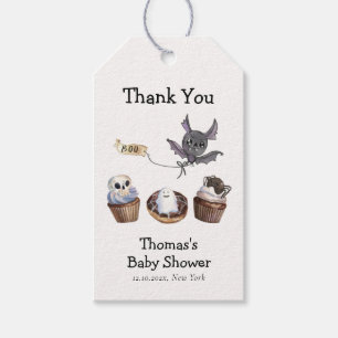 Étiquettes-cadeau Baby shower de cupcake Little Boo Halloween