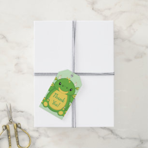 Étiquettes-cadeau Baby shower de dragon vert