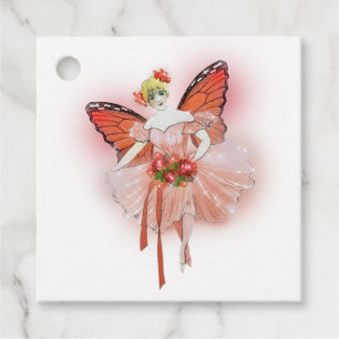 Étiquettes Cadeau Baby shower de fée de papillon brillant