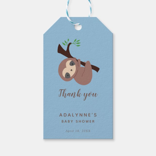 Étiquettes-cadeau Baby shower de fentes Script mignonne Gif simple (Devant)