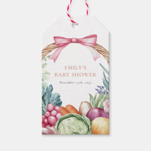 Étiquettes-cadeau Baby shower de filles du marché des fermiers culti
