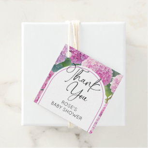 Étiquettes Cadeau Baby shower de fleurs d'Hydrangea