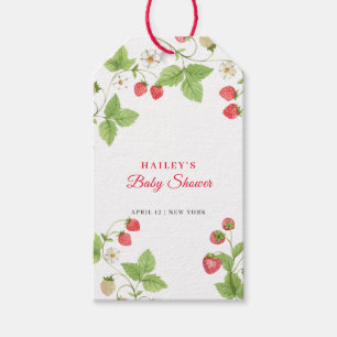 Étiquettes-cadeau Baby shower de fraise doux simple
