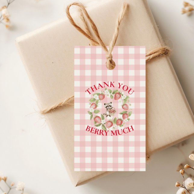 Étiquettes-cadeau Baby shower de fraises (Créateur téléchargé)