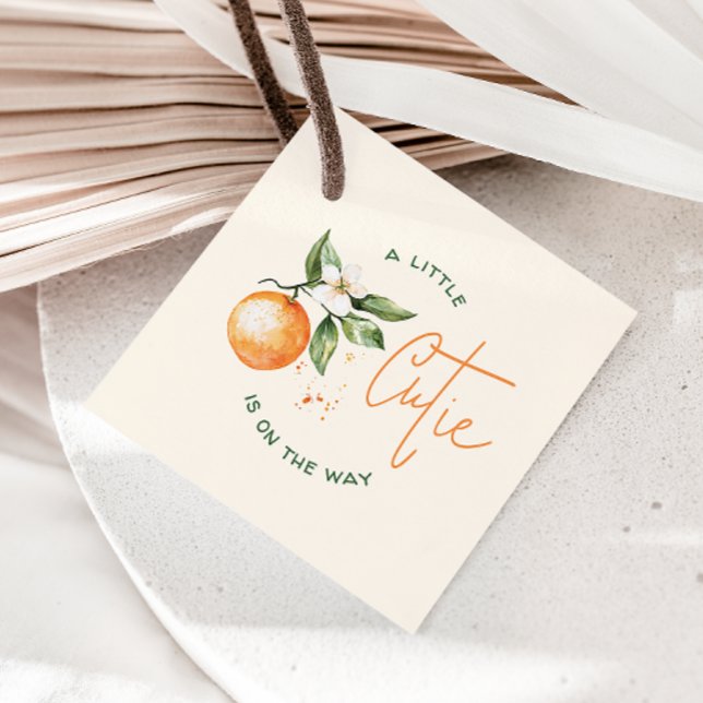Étiquettes Cadeau Baby shower de la Petite Cutie Orange Citrus (Créateur téléchargé)