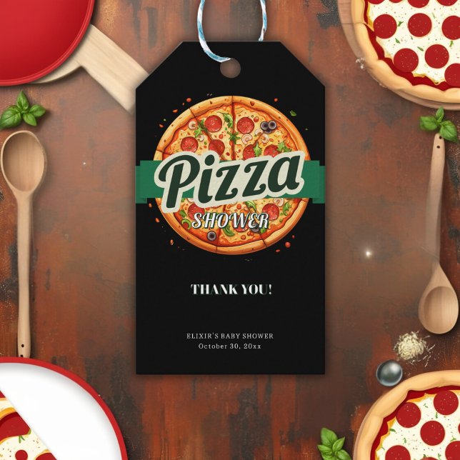 Étiquettes-cadeau Baby shower de la Pizza moderne (Créateur téléchargé)