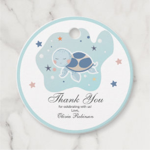 Étiquettes Cadeau Baby shower de la tortue de mer Océan mignon