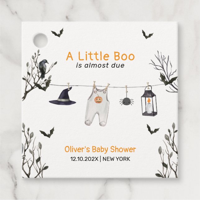 Étiquettes Cadeau Baby shower de linge de toilette de petite taille (Devant)