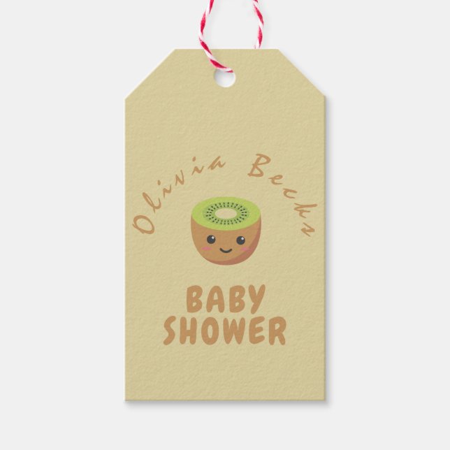 Étiquettes-cadeau Baby shower de Little Cutie Kiwi (Devant)