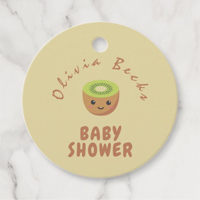 Étiquettes Cadeau Baby shower de Little Cutie Kiwi (Devant)