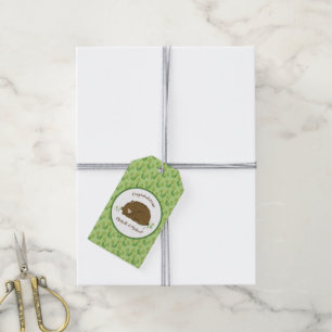 Étiquettes-cadeau Baby shower de l'ours couché Bois