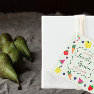 Étiquettes Cadeau Baby shower de marché des fermiers cultivés locale