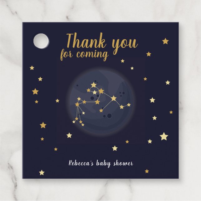 Étiquettes Cadeau Baby shower de Merci Aquarius (Devant)