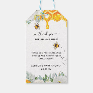 Étiquettes-cadeau Baby shower de Merci d'abeille floral