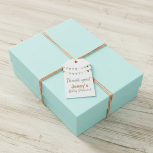 Étiquettes-cadeau Baby shower de Merci de Bunting Pastel Muet