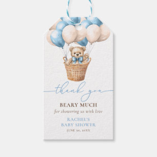 Étiquettes-cadeau Baby shower de Merci de garçon bleu Teddy Bear Bal