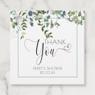Étiquettes Cadeau Baby shower de Merci de verdure simple