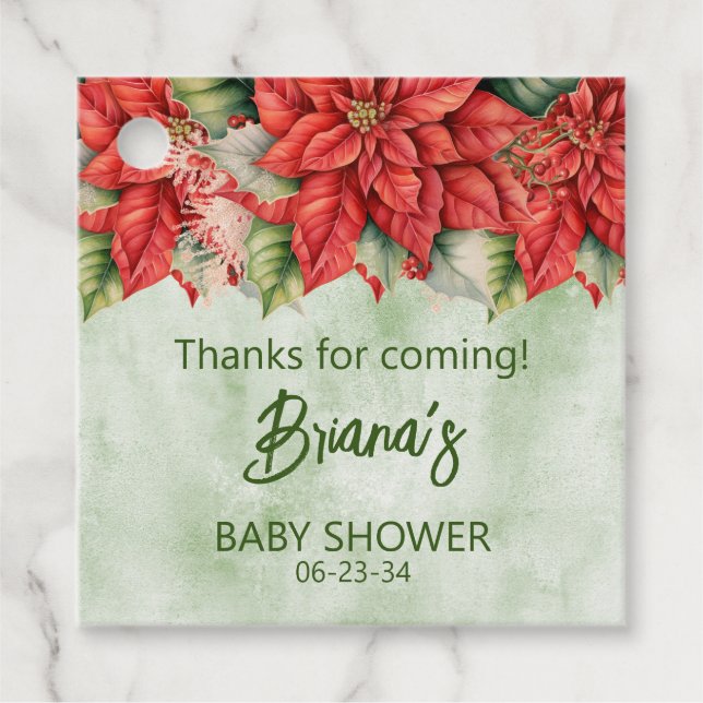 Étiquettes Cadeau Baby shower de Noël neutre pour les hommes et les  (Devant)