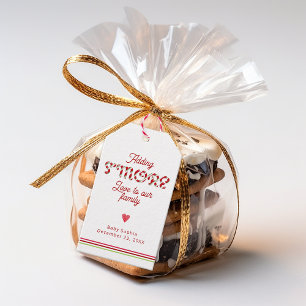 Étiquettes-cadeau Baby shower de Noël rouge S'mores Favoriser Tags