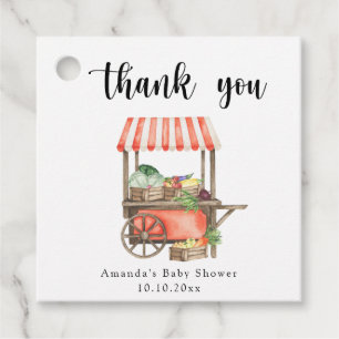 Étiquettes Cadeau Baby shower de panier de marché pour bébés cultivé