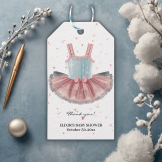 Étiquettes-cadeau Baby shower de Parties scintillant moderne Blue &