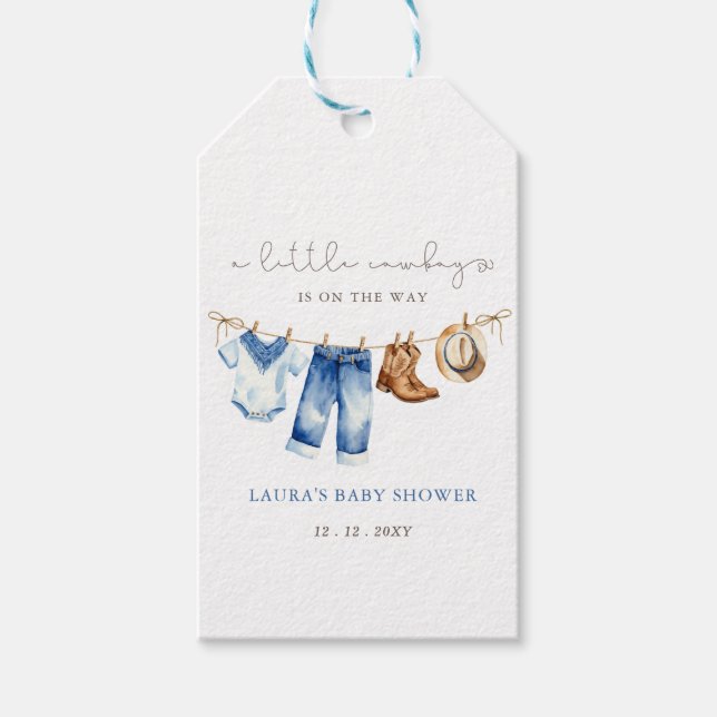 Étiquettes-cadeau Baby shower de petit garçon (Devant)