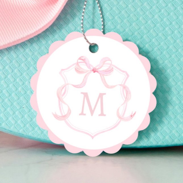 Étiquettes Cadeau Baby shower de poitrine rose  Favoriser les étique (Créateur téléchargé)