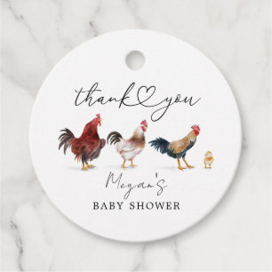 Étiquettes Cadeau Baby shower de poulet Boho