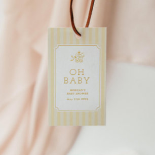 Étiquettes-cadeau Baby shower de poussette de bébé mignonne Preppy