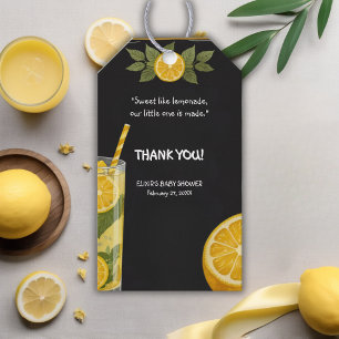 Étiquettes-cadeau Baby shower de socle en carton citronné doux