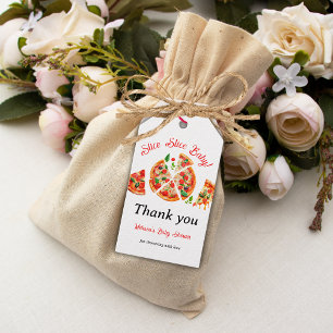 Étiquettes-cadeau Baby shower de tranche de pizza italienne moderne