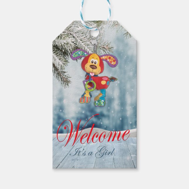 Étiquettes-cadeau Baby shower de vacances (Devant)