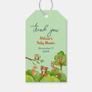 Étiquettes-cadeau Baby shower des animaux sauvages de la forêt amis 